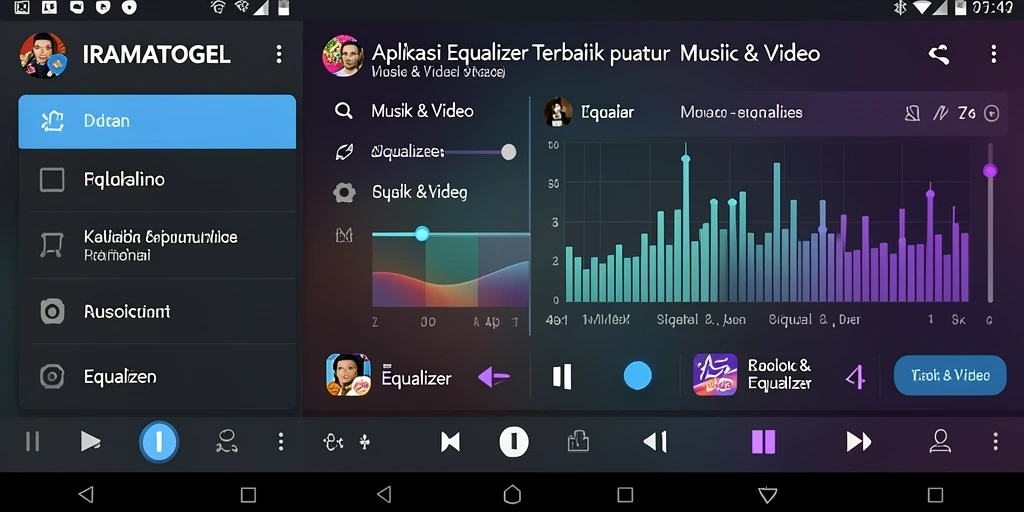 Antarmuka aplikasi IRAMATOGEL untuk pengaturan Equalizer yang canggih.