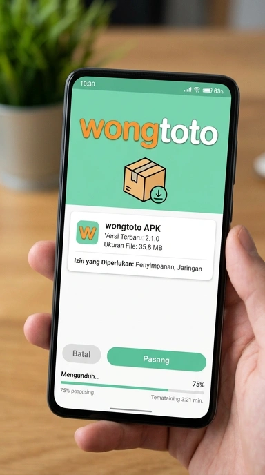 Tampilan halaman APK wongtoto