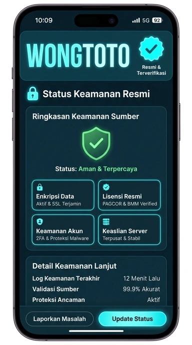 Tampilan kanal resmi wongtoto
