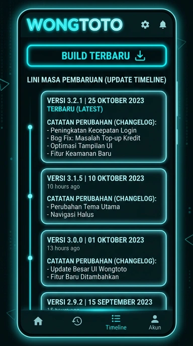 Tampilan riwayat versi wongtoto